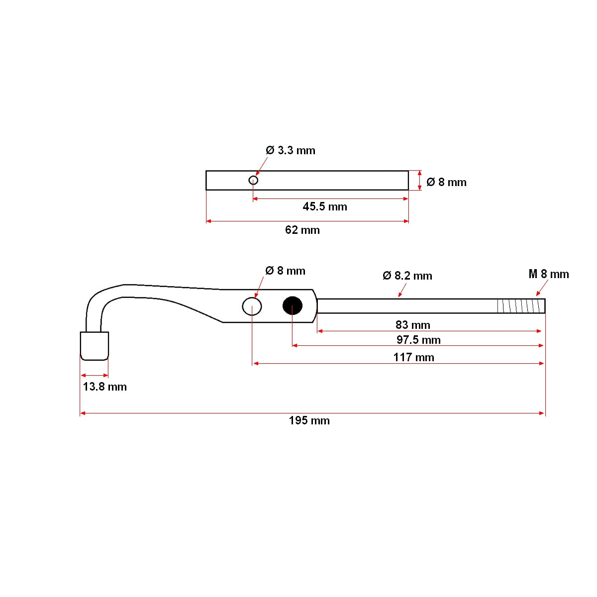 Pipci kraći garnitura - Univerzal 550 / FIAT